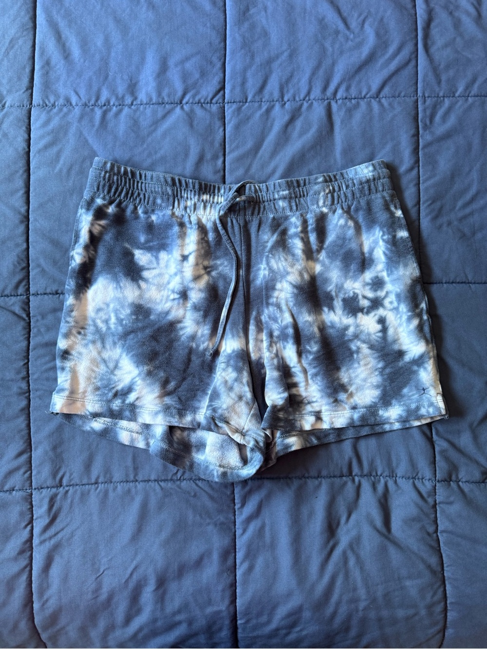 Danskin Blue and White Tie-Dye Athletic Lounge Shorts
